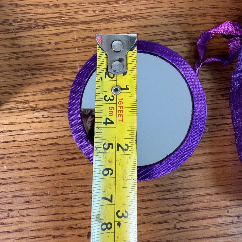 Mark by Avon Karmala Beaded Mirror Purple Seed Bead Compact Mandala Vintage 2005