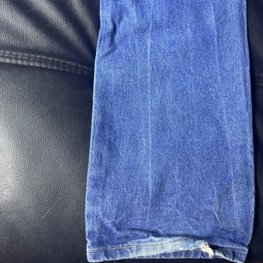 Wrangler Men's‎ Straight Leg Jeans Blue Denim Faded Flat Front 5-Pocket 38x33