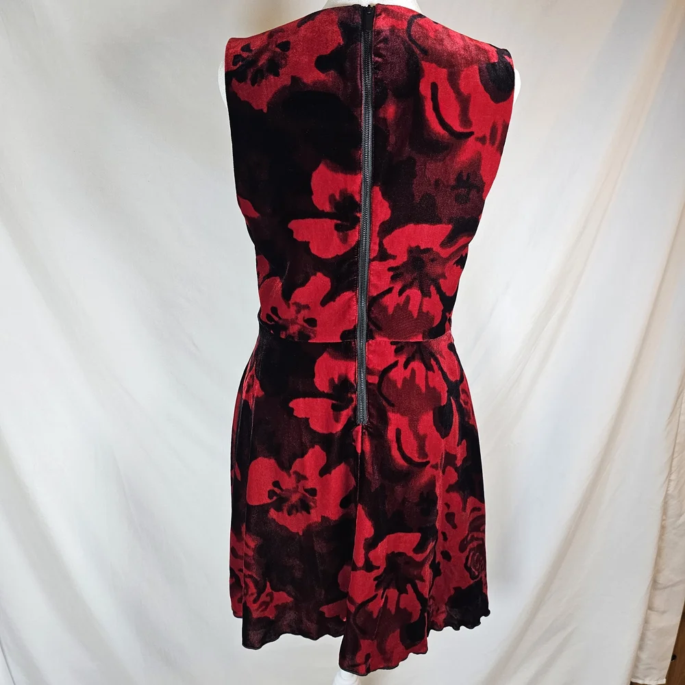 RACHEL Rachel Roy Red and Black Asymmetrical Fit and‎ Flare Dress