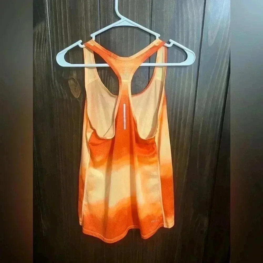Nike Dry Fit Orange Tie Dye Active Racerback Tank Top S