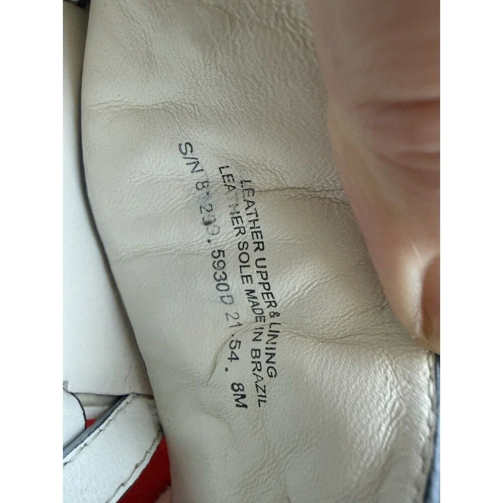 Tory Burch Adrien Chain Sandal Ivory Leather Gold Medallion Size 8M Casual