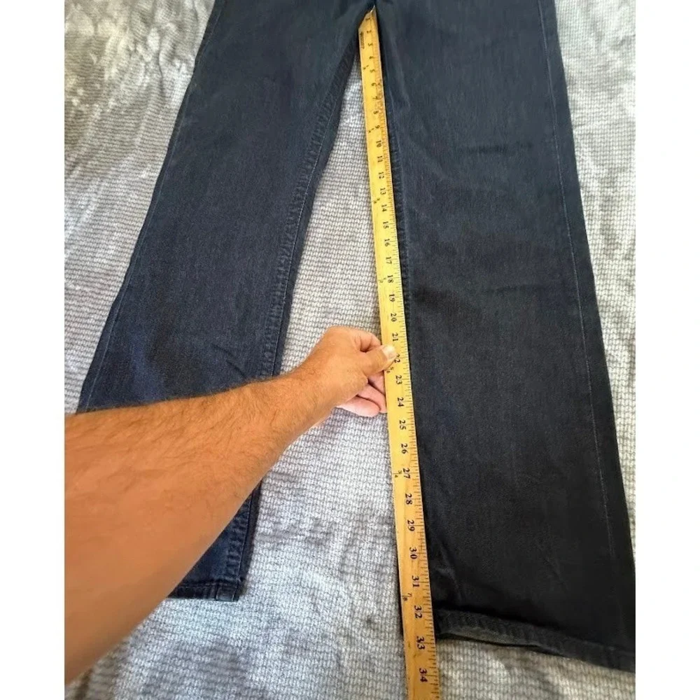 True Religion Ricky Straight Leg‎ Mens Jeans Dark Indigo Blue Denim 34x33 Inseam