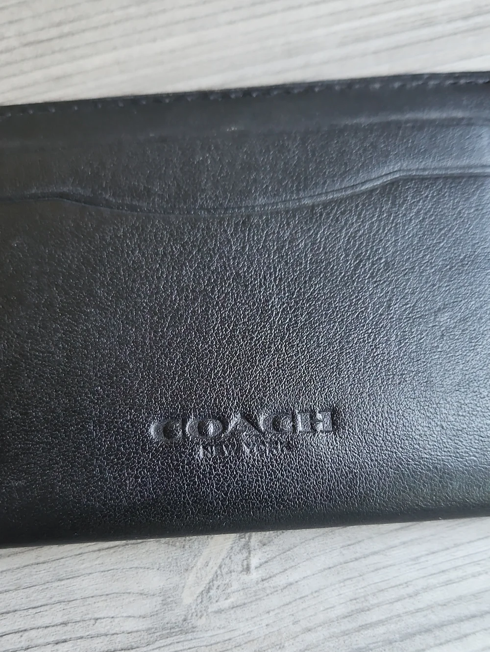 Coach men's bifold card case wallet in black leather