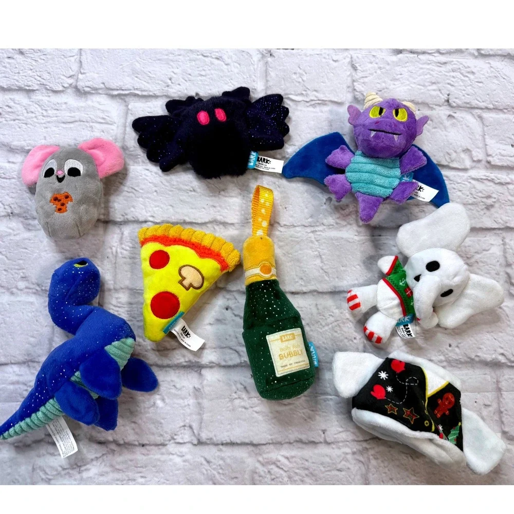 BarkBox Dog Toys Small Multicolor Excellent Plush Squeaky Bundle 8pc Lot