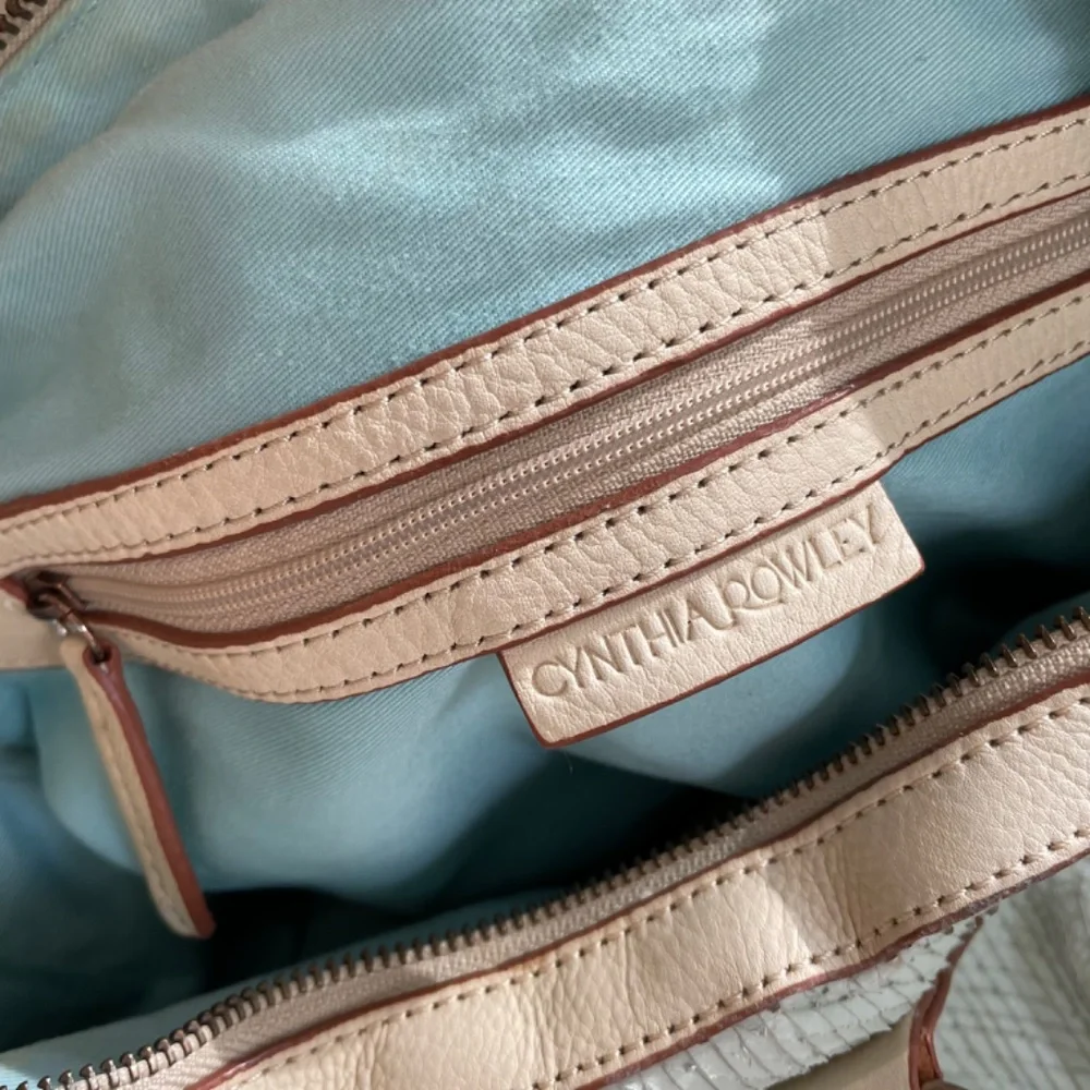 Cynthia Rowley Mint Green Scales Leather Satchel Crossbody Bag with Tassel