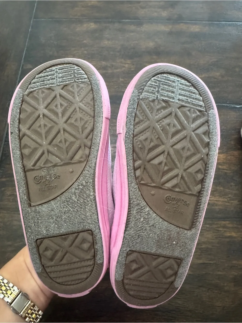 Girls Converse Glitter Pink Double-Strap