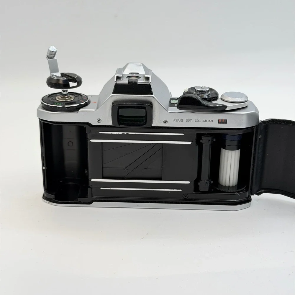 Pentax ME 35mm Film SLR Camera with SMC Pentax-M 50mm f1.7 Lens Silver Black