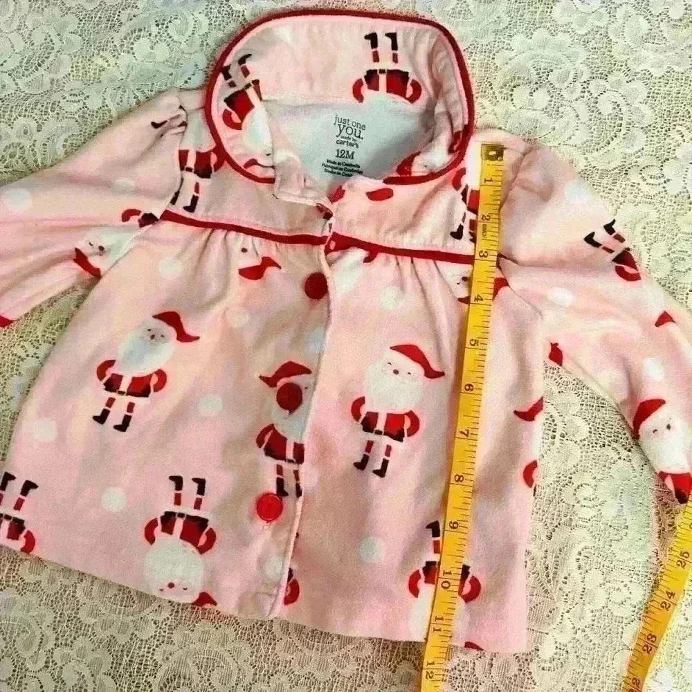 Carter’s Just For You Santa Christmas Pajamas 12 M Pink