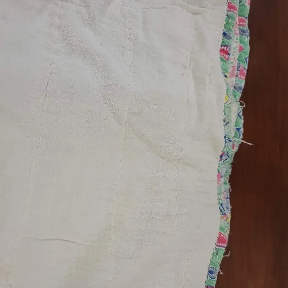 Vintage Handmade Quilt Full OR Twin Bedspread Blanket Farmhouse Cabin 51x72