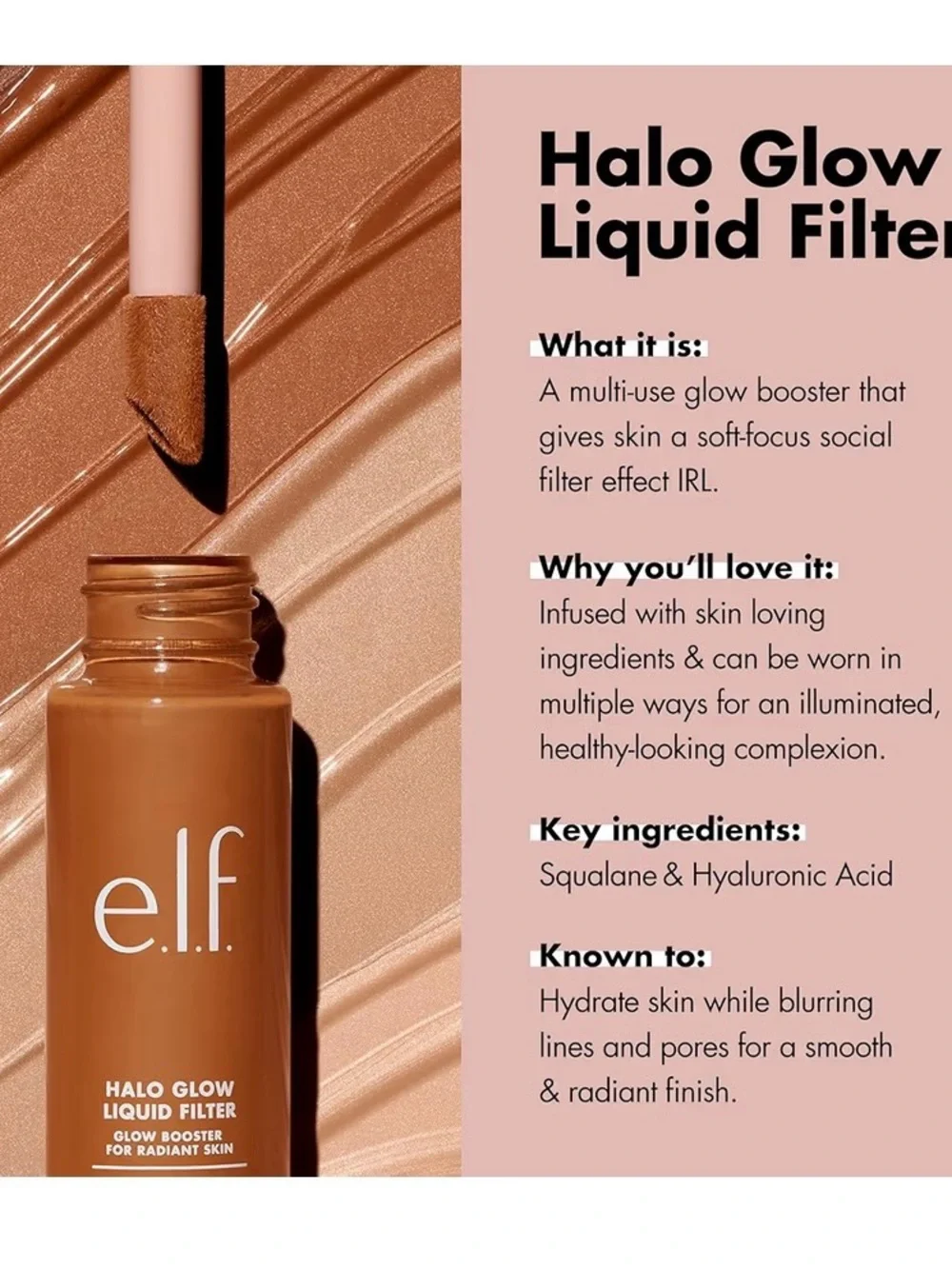 e.l.f. Halo Glow Liquid Filter - Medium, #3.5