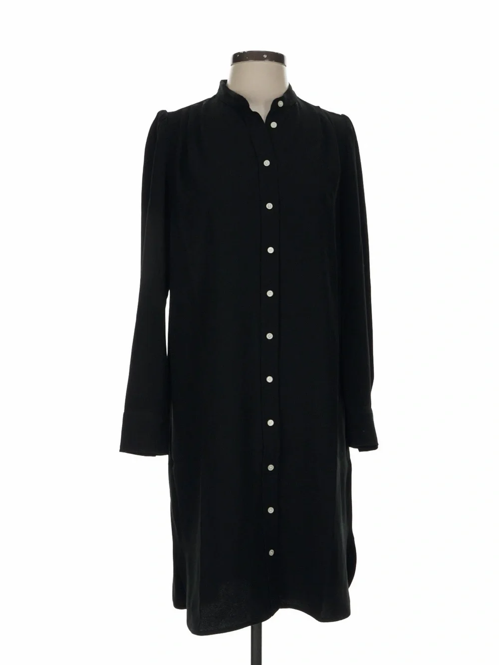 NWT! J. Crew Black Button-Front Midi Dress in 365 Crepe. Size 4.