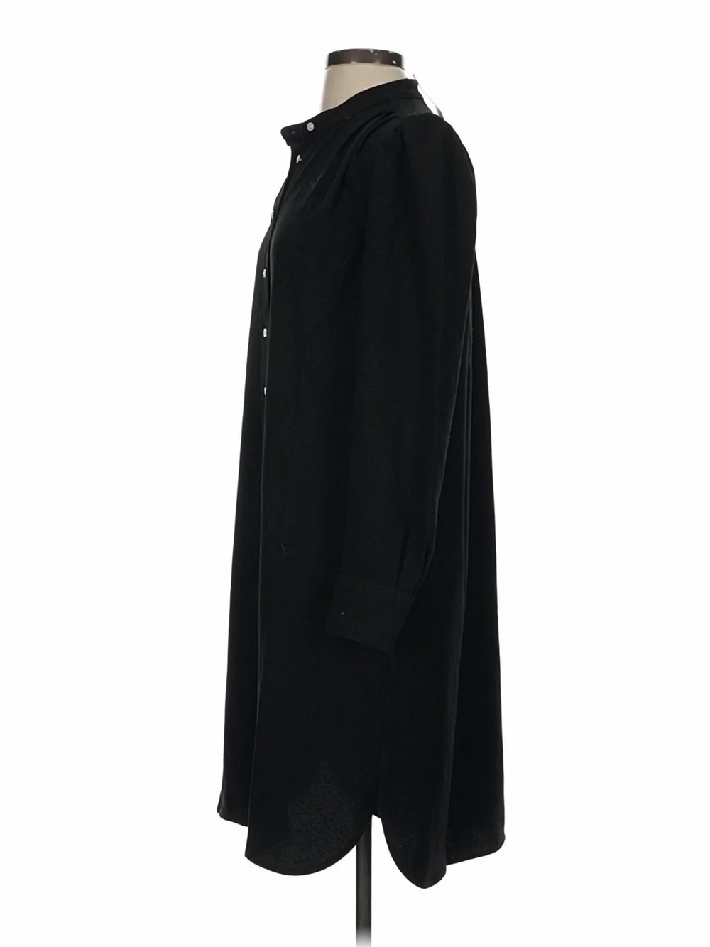 NWT! J. Crew Black Button-Front Midi Dress in 365 Crepe. Size 4.