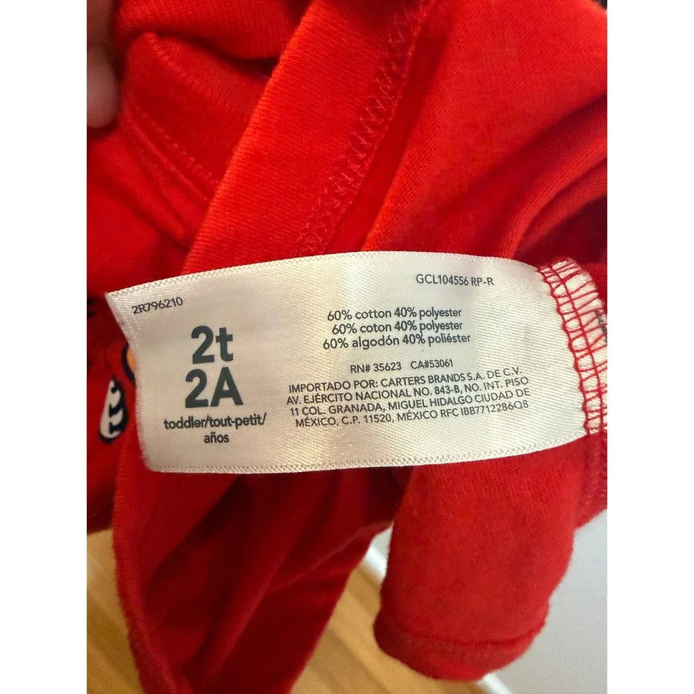 Carter's Graphic Tee Toddler 2T Red Happy Fourth of‎ July Hot Dog GCL104556