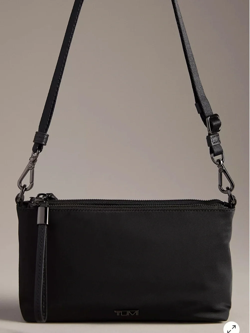 Tumi Adela Black Nylon Crossbody bag