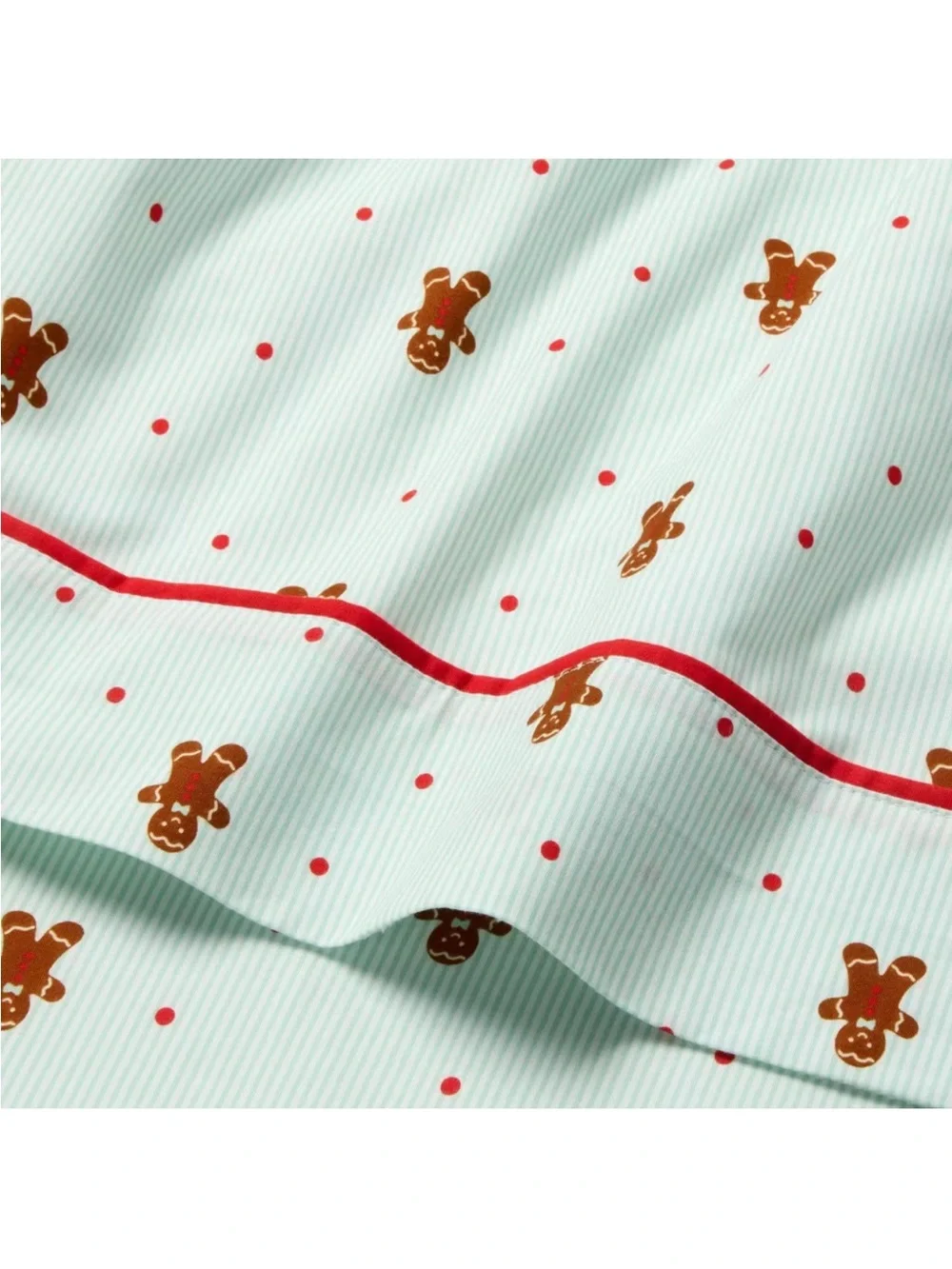 Super Cute FULL Gingerbread Dreams Striped Sheet Set 100% Cotton 220TC