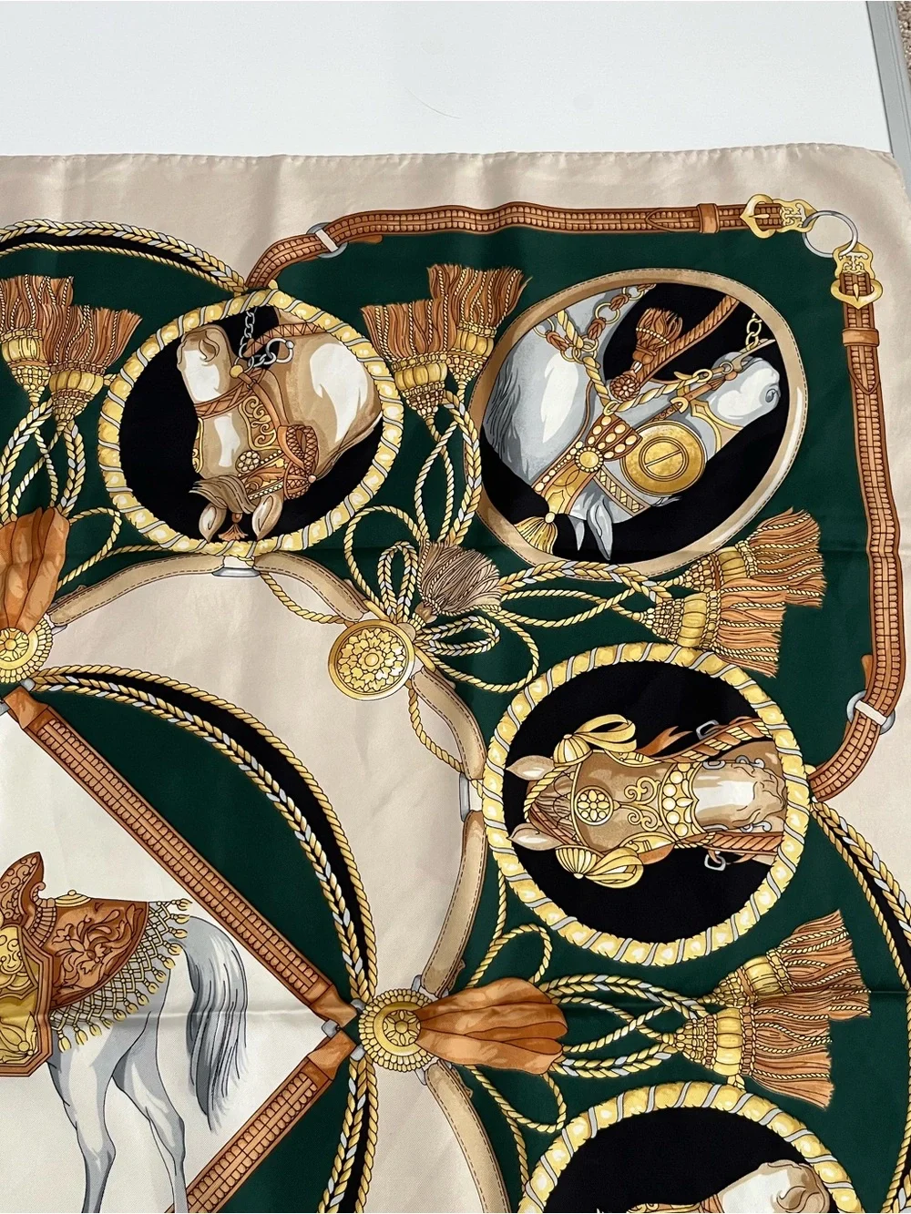Stuttgart silk Equestrian Print square Scarf