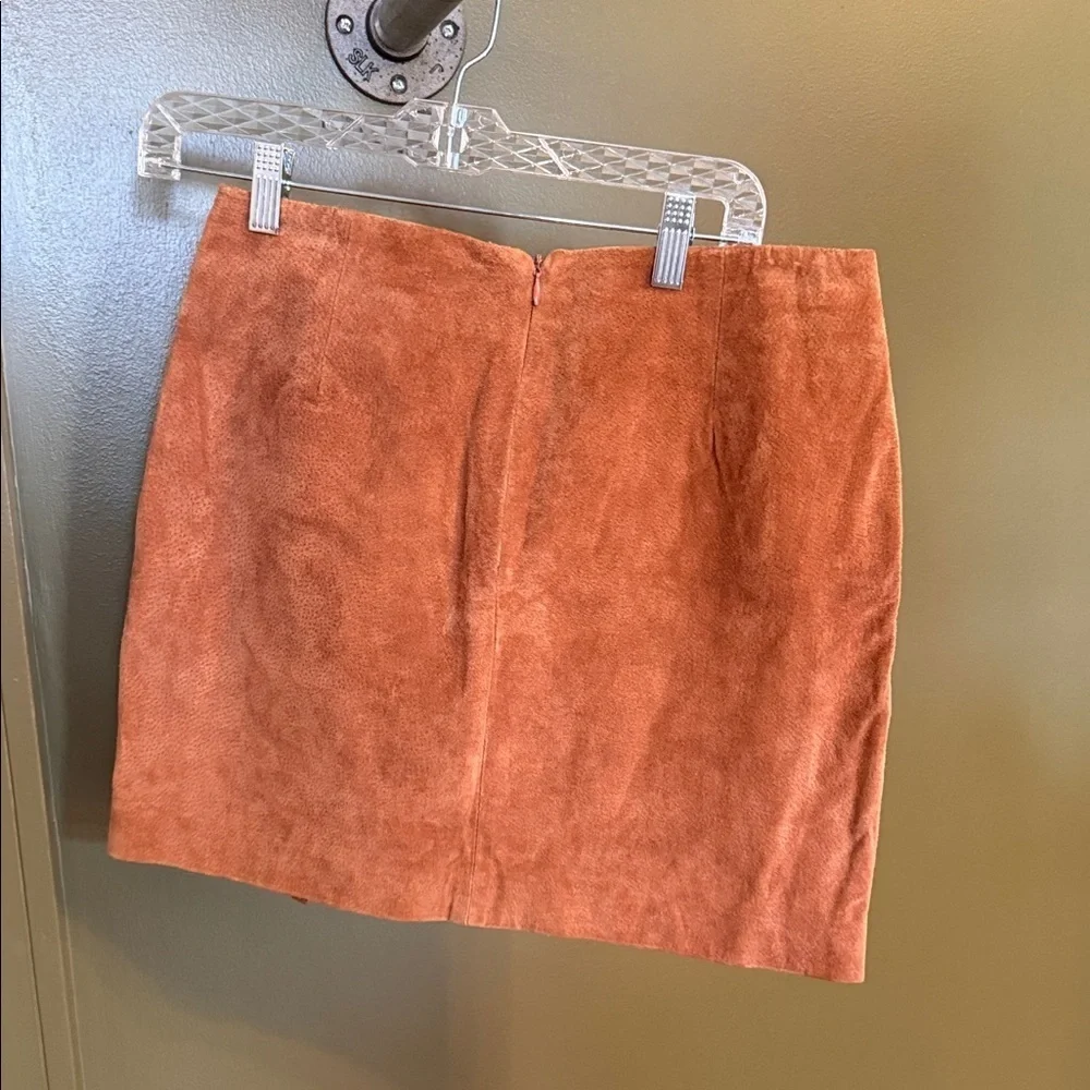 Blank NYC Tan Suede Mini Skirt with Buckle Accents
