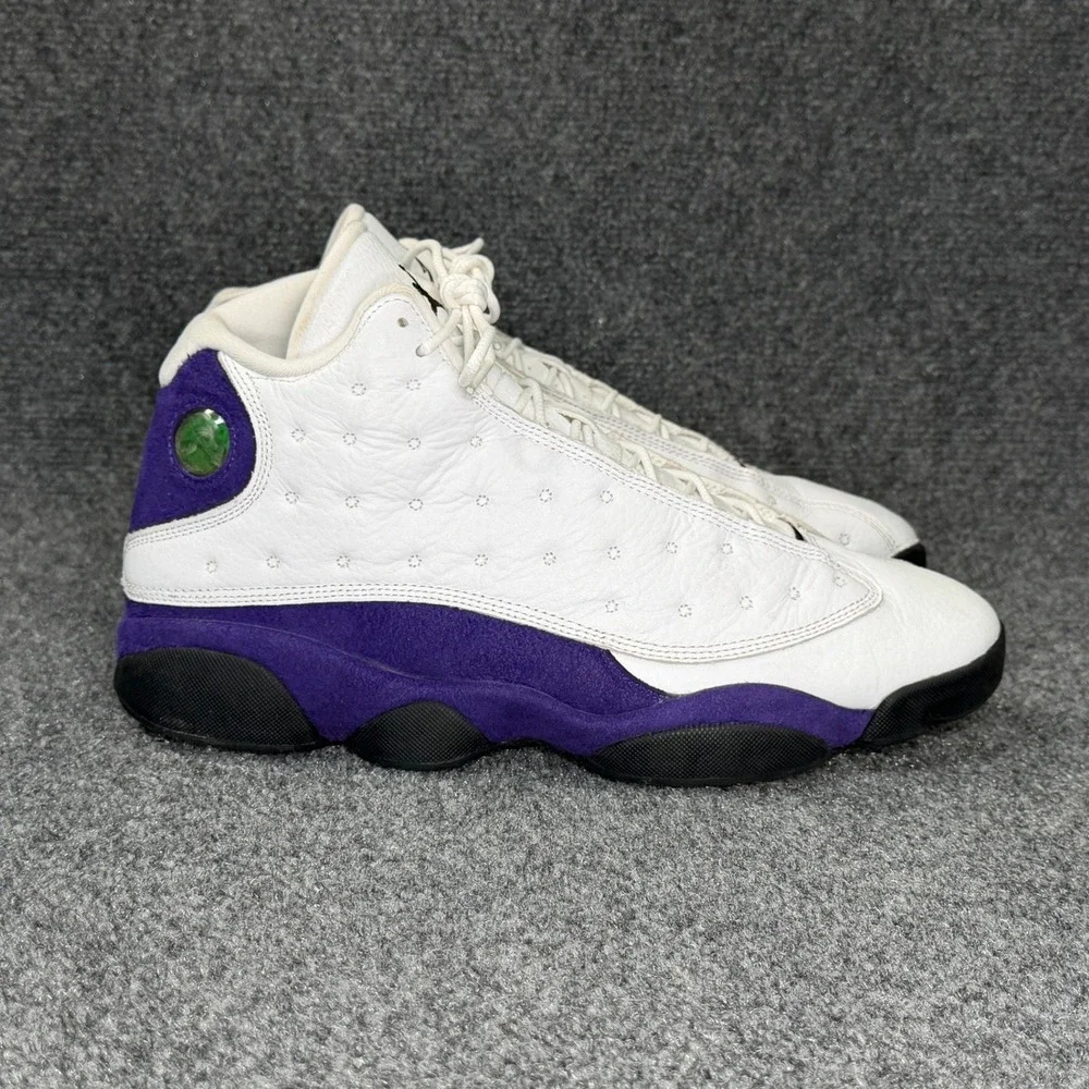 Jordan 13 Retro Shoes Men's 12 White Purple Lakers Athletic Hooping‎ Sneakers
