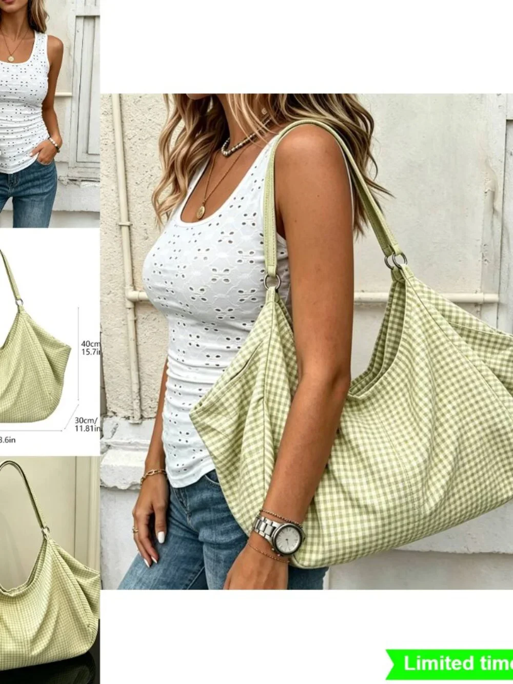 Large Lightweight Hobo Tote Crossbody Bag Soft Shoulder Purse with Strap