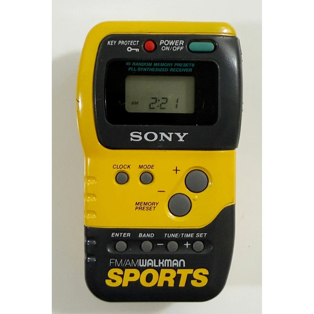 Sony Sports Walkman Radio Yellow FM AM PLL Synthesized Receiver SRF-M70