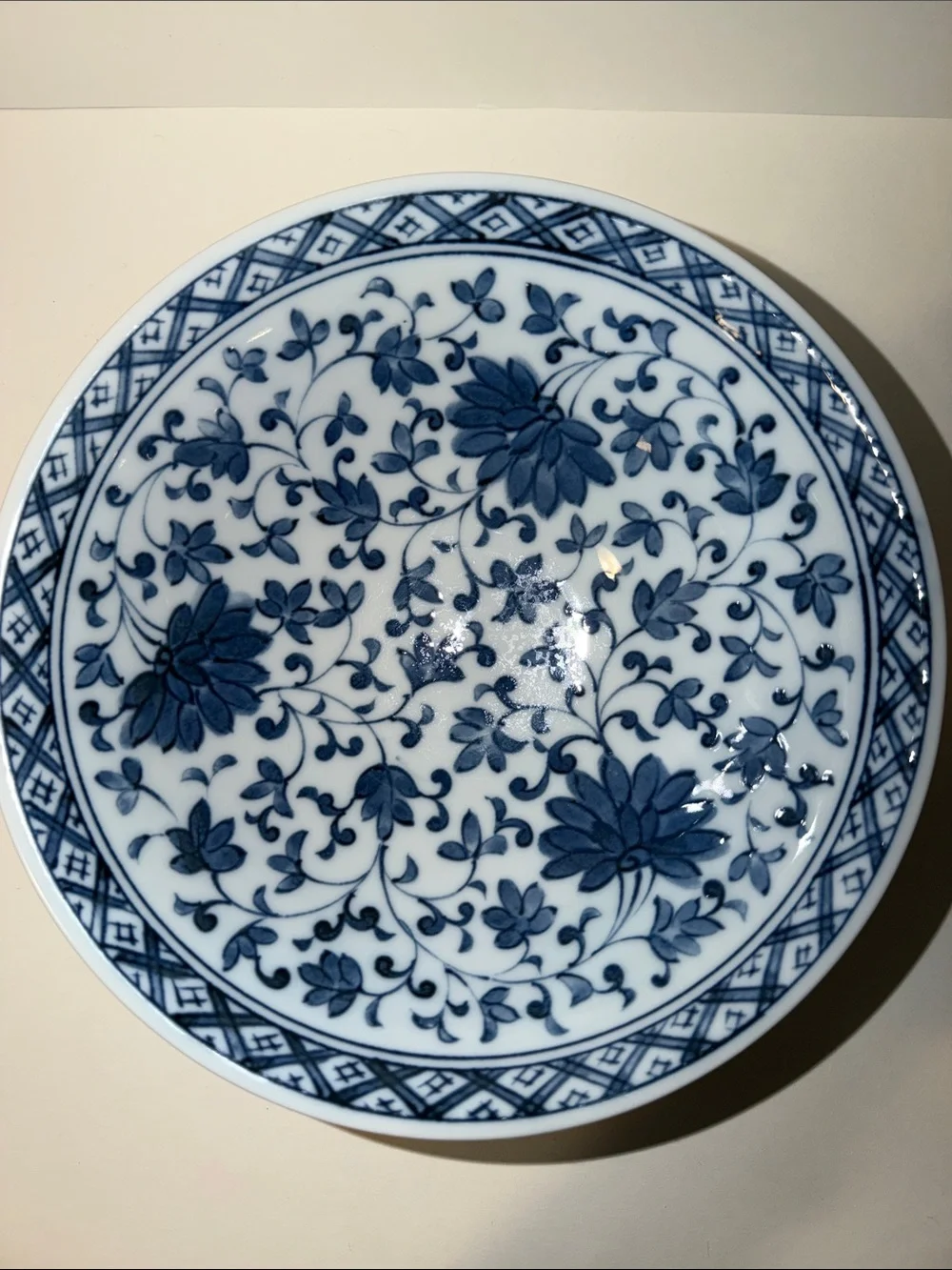 Arita Ware Takamine Kiln Japanese Porcelain Bowl Blue White Floral Deep Plate 8
