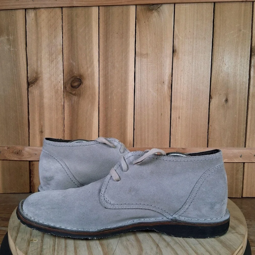 John Varvatos Chukka Boots Mens 9.5 Gray Suede Ankle Casual Leather Lined