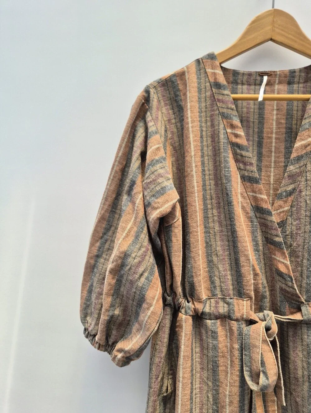 Free People Loveland Metallic Striped Jumpsuit M Excellent Whimsigoth 70s Boho
