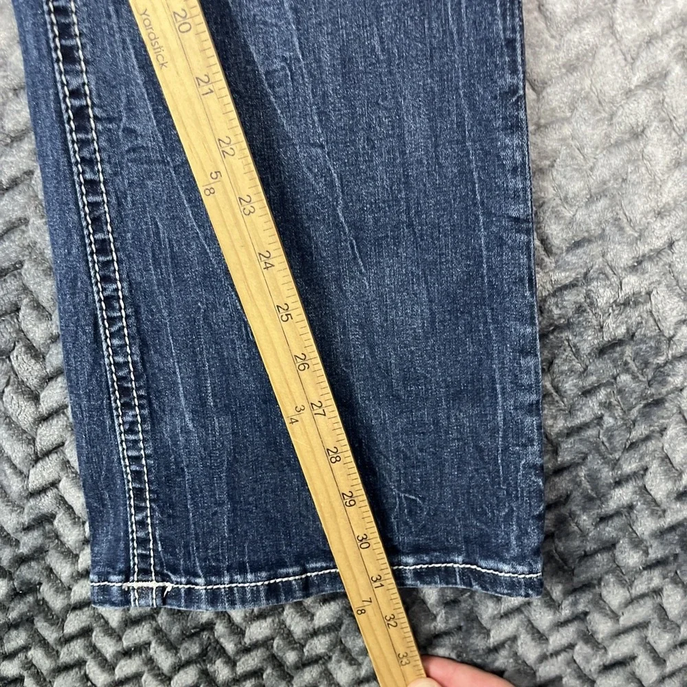 Miss Me Jeans Womens 34 Curvy Boot Rhinestone Embellished Flap Pocket W34 L 31