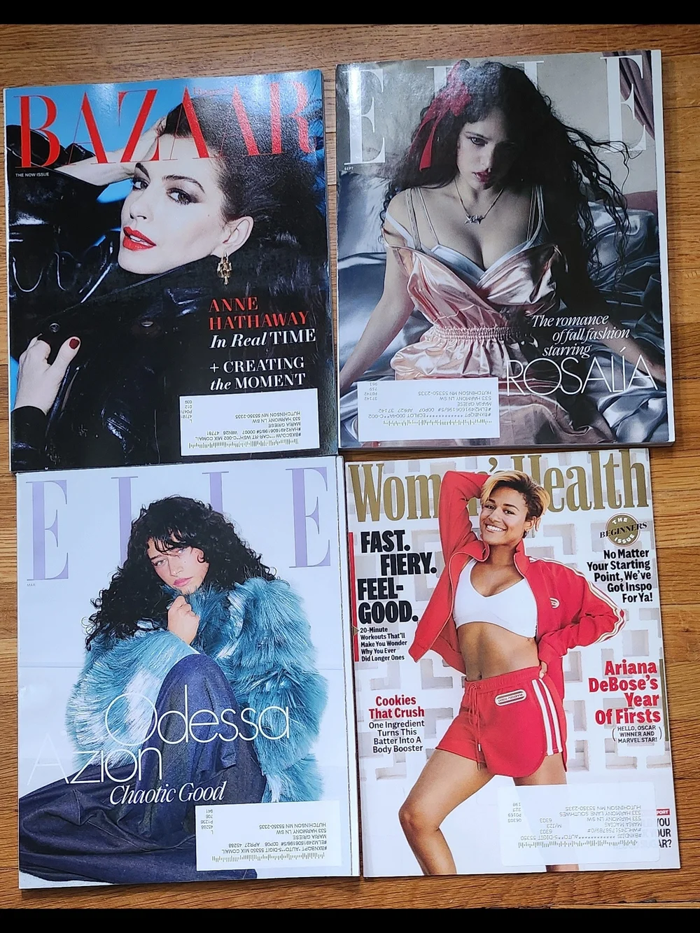 Set of Four Fashion Magazine Covers — Bazaar, Elle, Vogue, Women’s Health