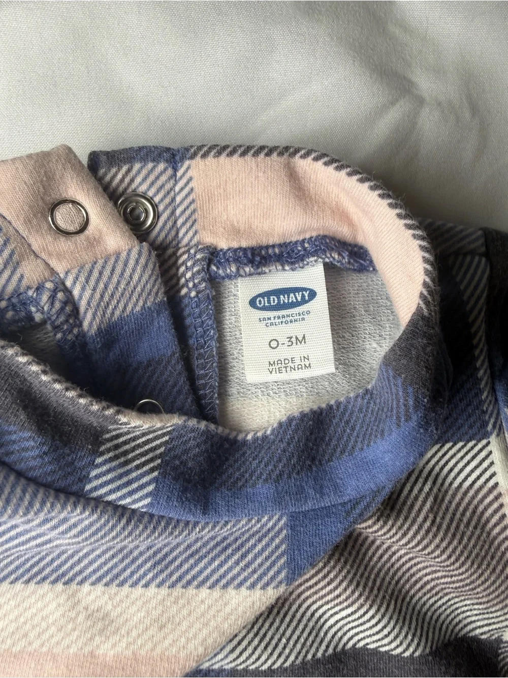 Old Navy Navy and Blush Plaid Baby Dress