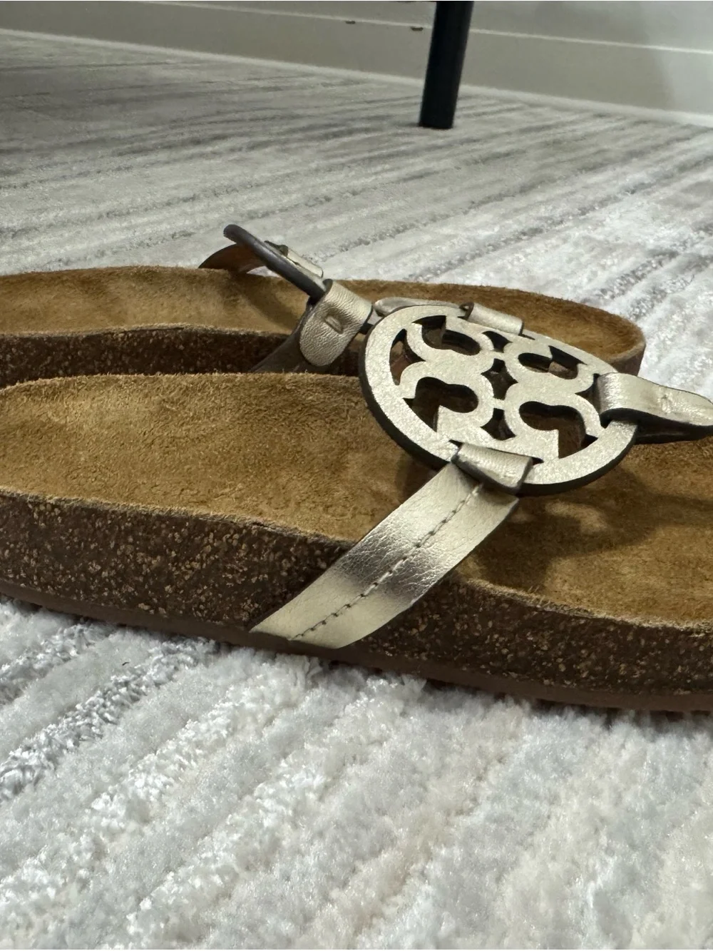 Tory Burch Gold Logo Flip Flops Sandals