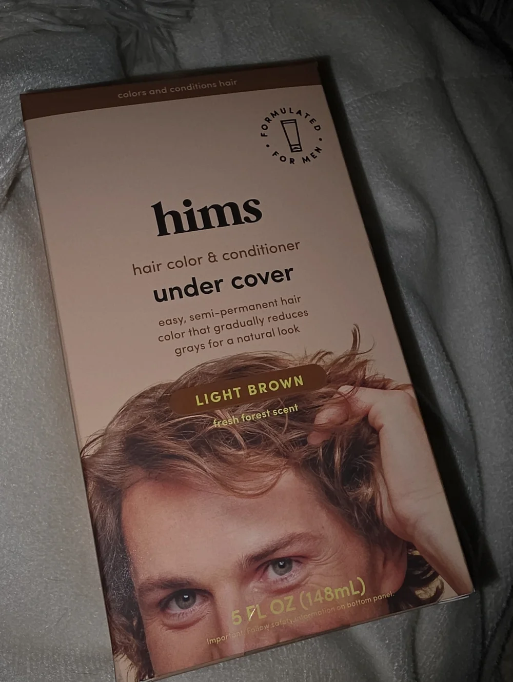 Hims Under Cover Hair Color & Conditioner – Light Brown | Gray Coverage | New