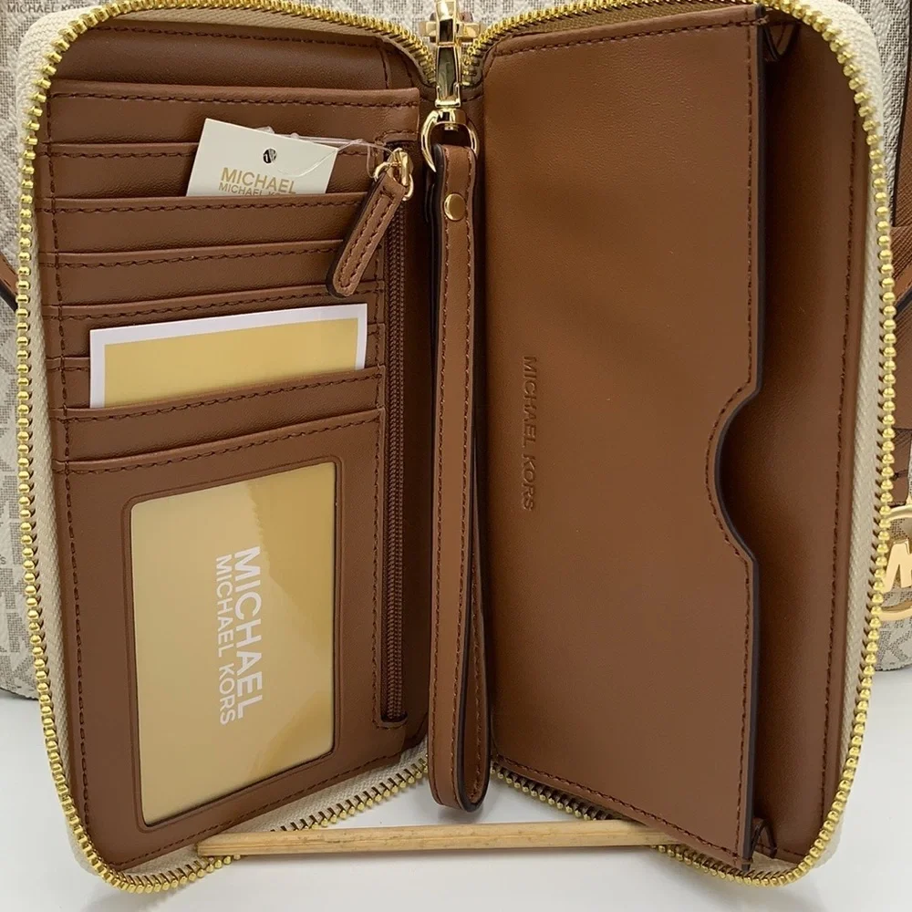 MICHAEL KORS LARGE X CHAIN SHOULDER TOTE & LG FLAT MULTIFUNCTIONAL PHONE CASE
