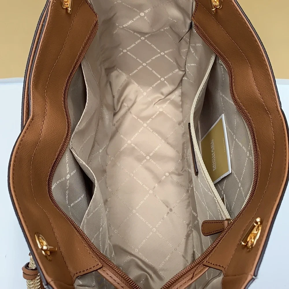 MICHAEL KORS LARGE X CHAIN SHOULDER TOTE & LG FLAT MULTIFUNCTIONAL PHONE CASE