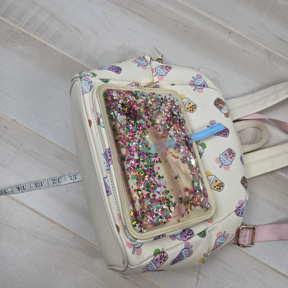 Disney x Danielle Nicole Boba Tea Mickey Mouse Mini Backpack Cream Shaker Pocket