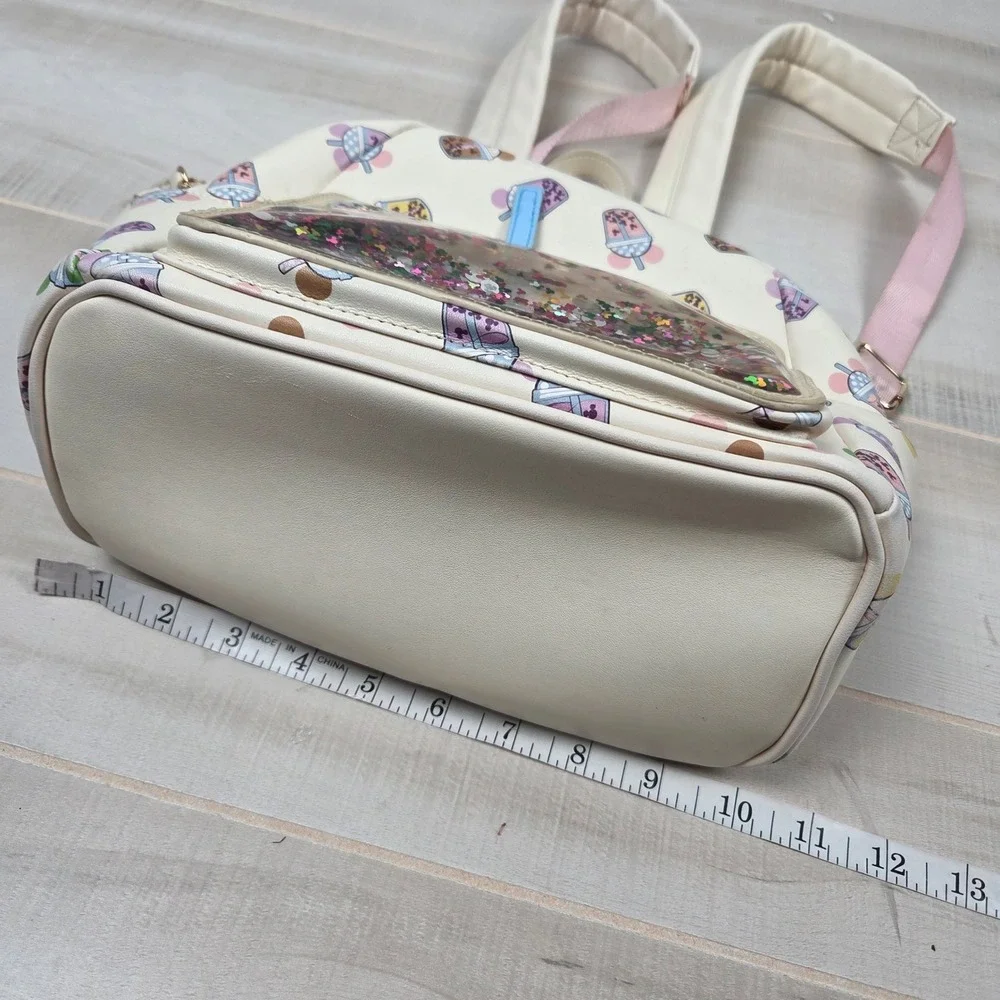 Disney x Danielle Nicole Boba Tea Mickey Mouse Mini Backpack Cream Shaker Pocket