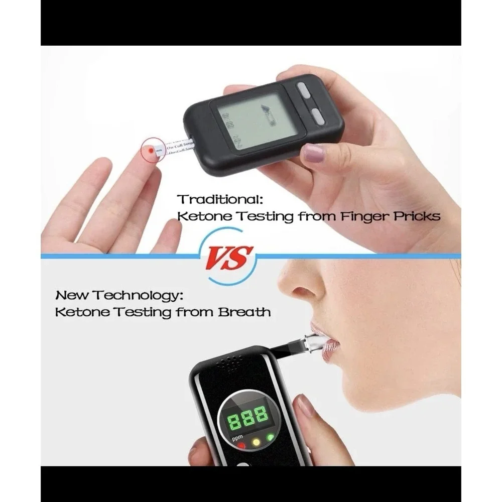 Ketone Breath Analyzer, Portable Ketosis Tester for Family Health with 8 pieces
