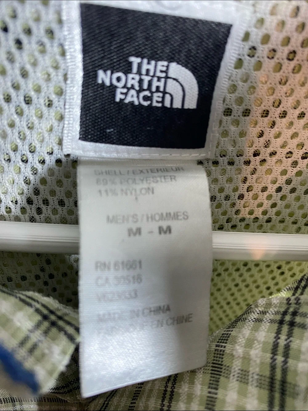 The North Face plaid button
