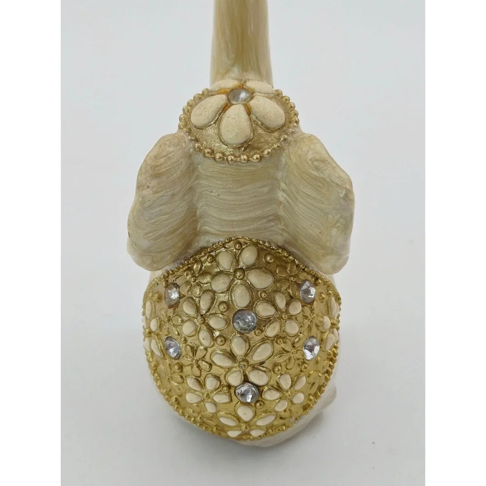 Elephant Trunk Up Jeweled Rhinestone Ring Holder Good Luck Figurine