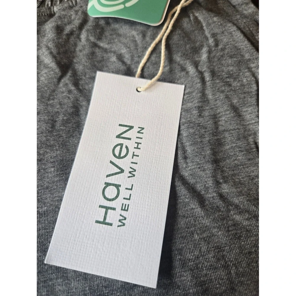 Haven Well Within Tencel Lyocell‎ Wide Leg Lounge Pants Gray Cream XS NWT