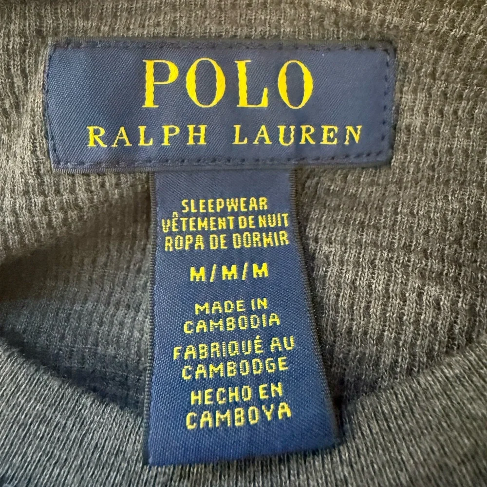 Polo Ralph Lauren Men’s Gray Waffle Knit Thermal Long Sleeve Crew Neck Shirt M