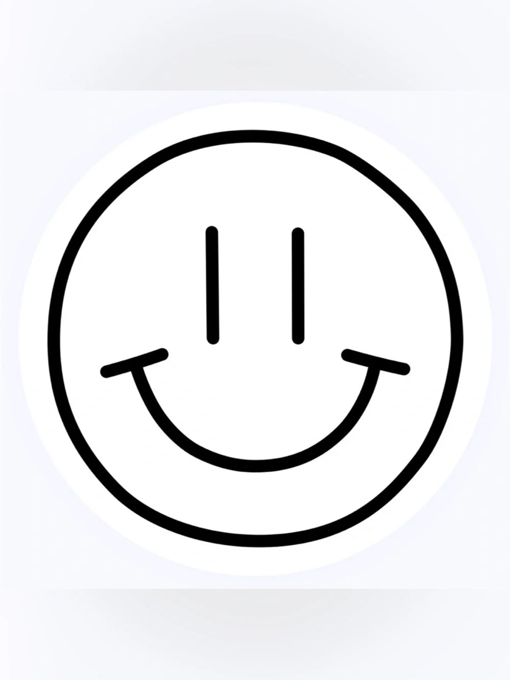 50‎ STICKERS - 2” ROUND - ‘SMILEY’ - WHITE