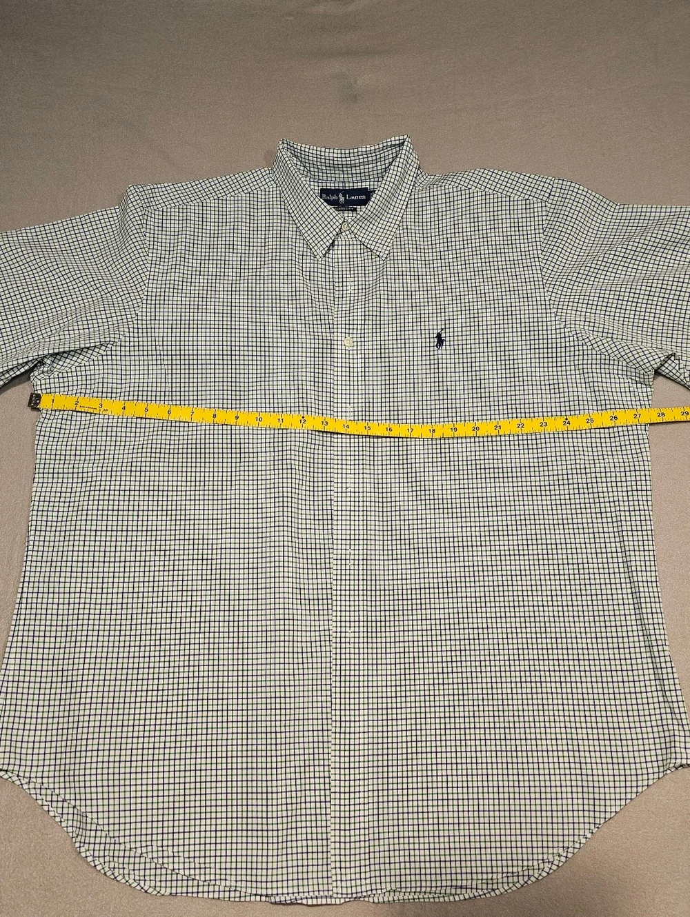 Polo by Ralph Lauren Green and White Mini-Check‎ Button-Down Shirt Size XXL