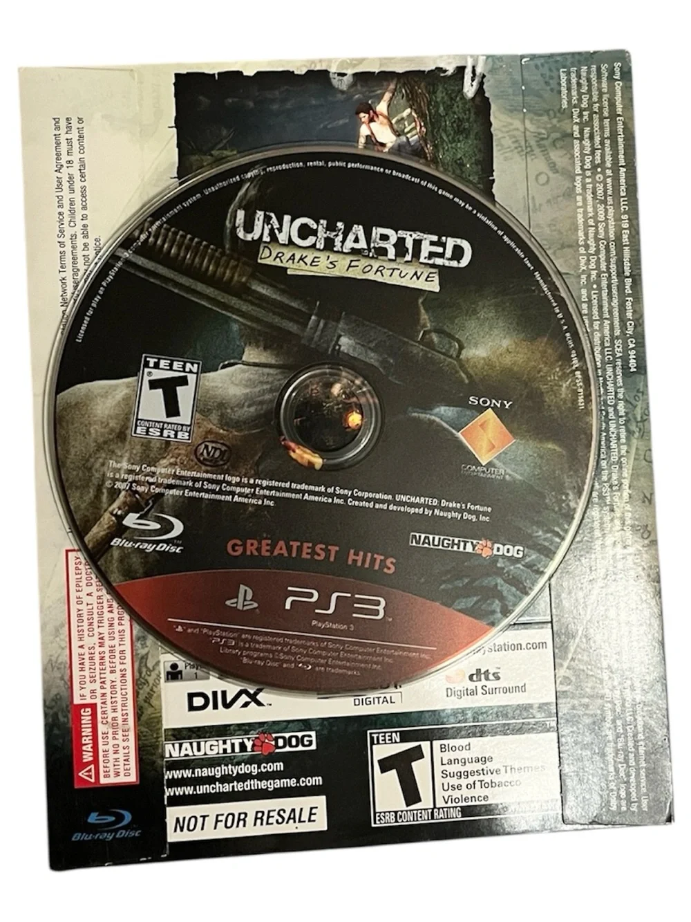 Uncharted And Uncharted 2 (Sony PS3 PlayStation 3 Game) Promo Sleeves