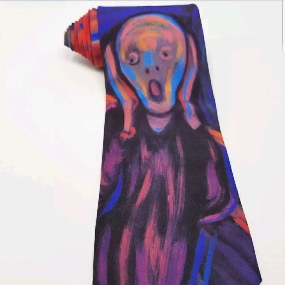 Ralph Marlin Purple Edward Munch The Scream Tie