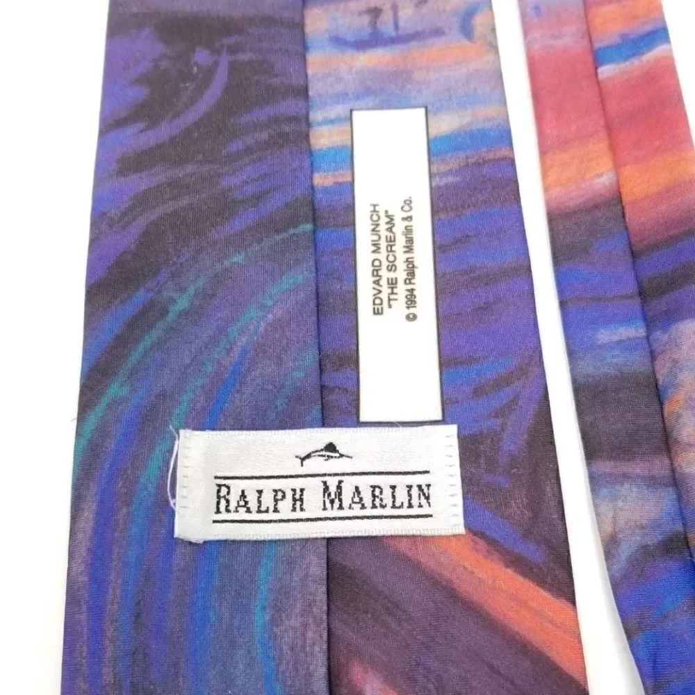 Ralph Marlin Purple Edward Munch The Scream Tie