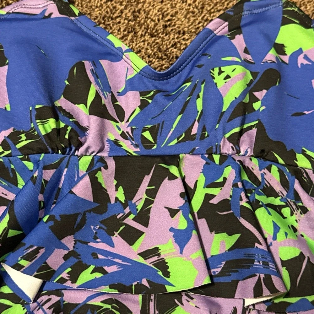NWT Dolfin Aquashape Removeable Cups Tummy Control Blue‎ Eden Size 6 Swimsuit
