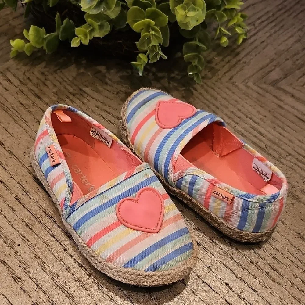 Carter's Kids Striped Slip-On Shoes Size 10