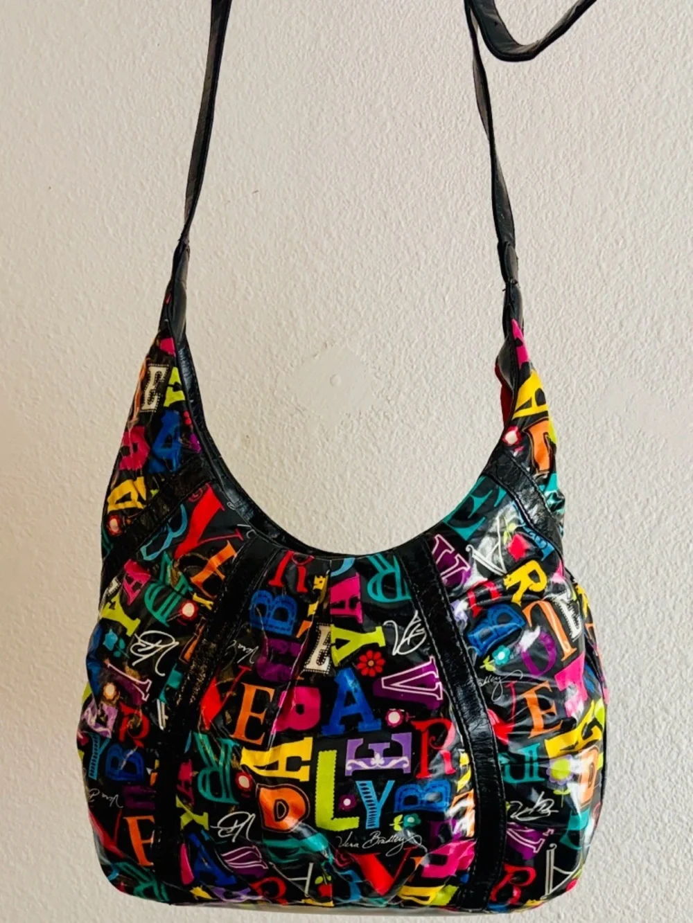 Vera Bradley A-Z Vinyl Hobo Shoulder Bag From A to Z Alphabet