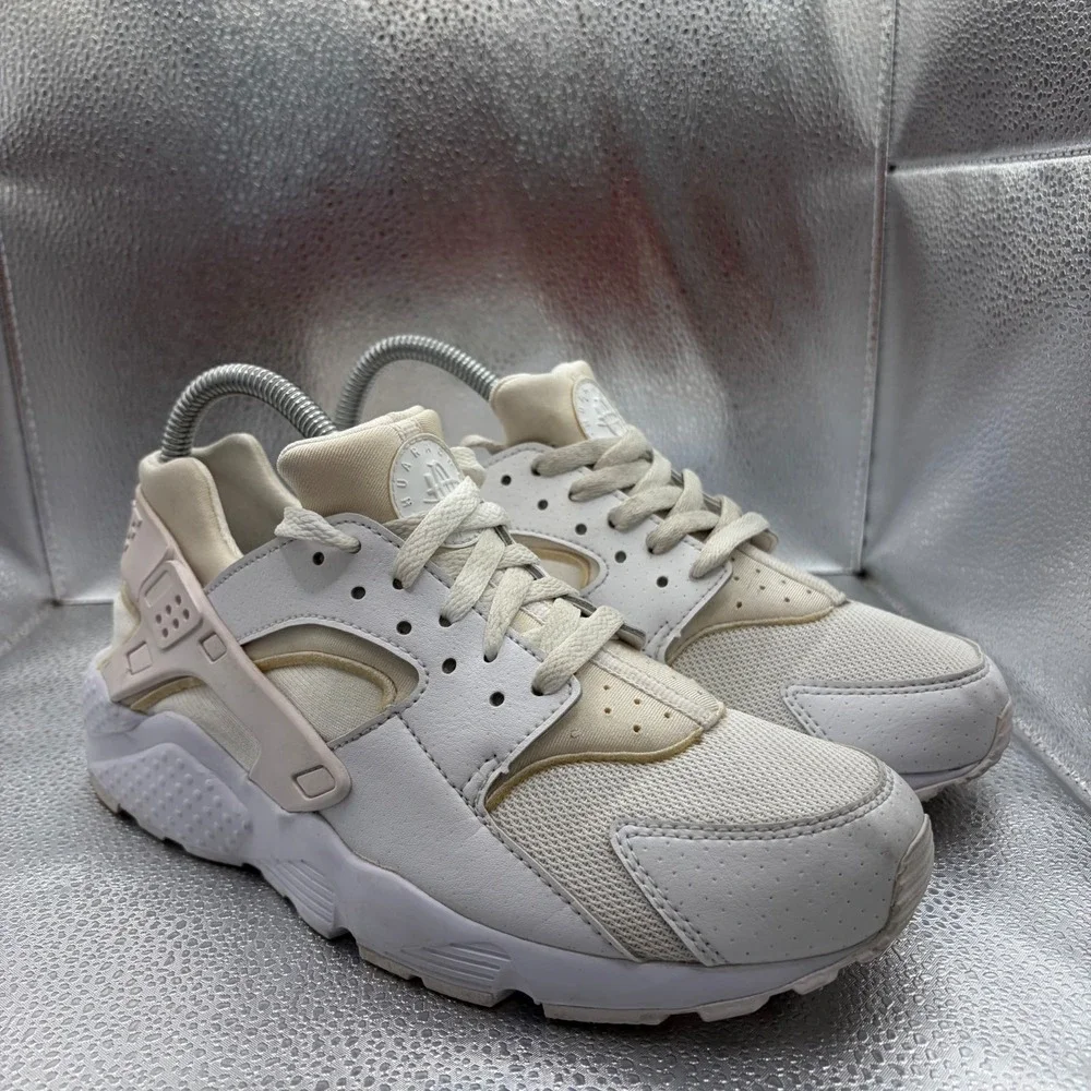 Size 7 (GS) Nike Huarache Run Low White Pure Platinum Kids Sneakers 654275-110